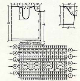  Ажурный жакет (разм. 44 46), схема вязания крючком