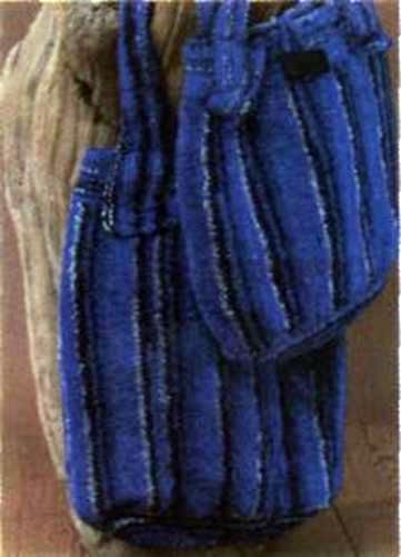  Вязаная синяя хозяйственная сумка размеры: 36 х 37 см (без ручек)