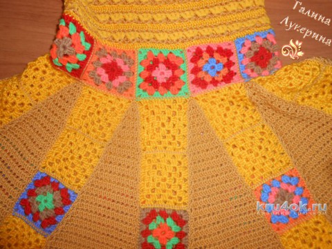 Платье - сарафан для девочки. Работа Галины Лукериной вязание и схемы вязания