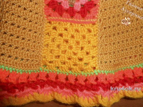 Платье - сарафан для девочки. Работа Галины Лукериной вязание и схемы вязания