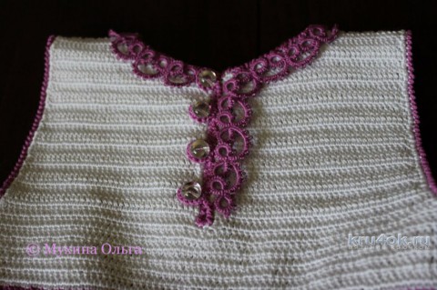 Платье для девочки крючком. Работа Мухиной Ольги вязание и схемы вязания