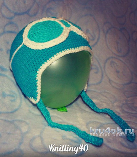 Шапка - шлем летчика крючком. Работа Анны Касьяновой вязание и схемы вязания