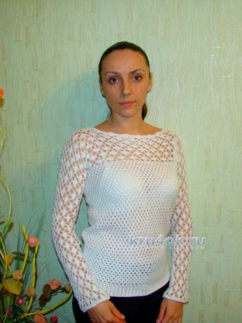 Вязаный пуловер - работа Евгении Руденко