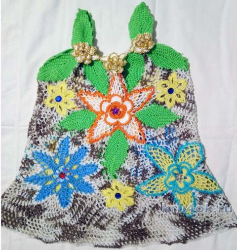 Детское платье крючком. Работа Нины Яснило вязание и схемы вязания