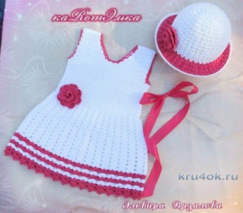 Нежный комплект для девочки от мастерицы Эльвиры Вязаловой вязание и схемы вязания