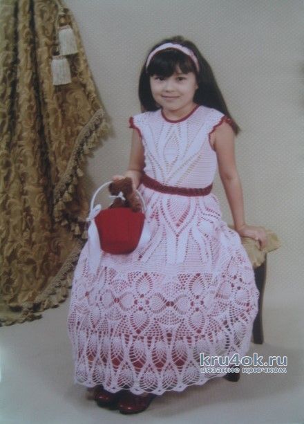 Выпускное платье для девочки. Работа Зинаиды вязание и схемы вязания